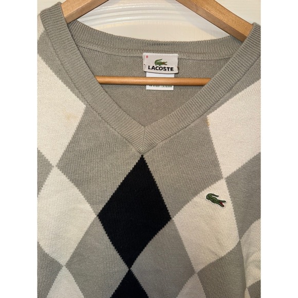 Lacoste Other - Vintage Lacoste 8‎  men's Argyle sweater size 2XL